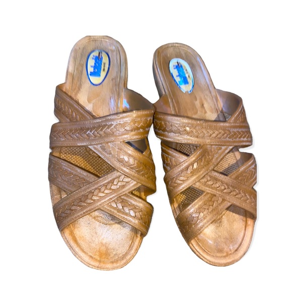 Vintage Okabashi Classic Women Tan Slide Sandals - Picture 5 of 12